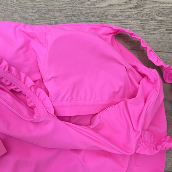 Lilly Pulitzer Luxletic Lucine Bra Tank Top Womens XL Pink Isle Bright UPF 50+ - Picture 7 of 8